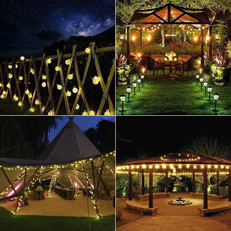✨ 12M Solar Retro Bulb String Lights – Perfect for Garden & Outdoor Decor