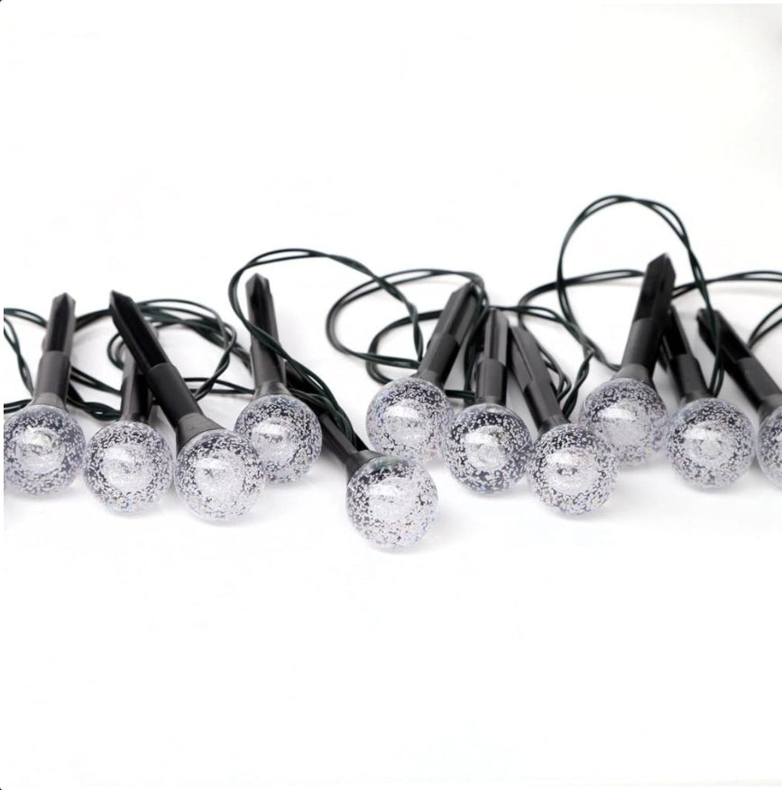 20 Multi-Coloured Solar LED Ball Stake Lights – Outdoor Garden, Pathway & Patio Lighting