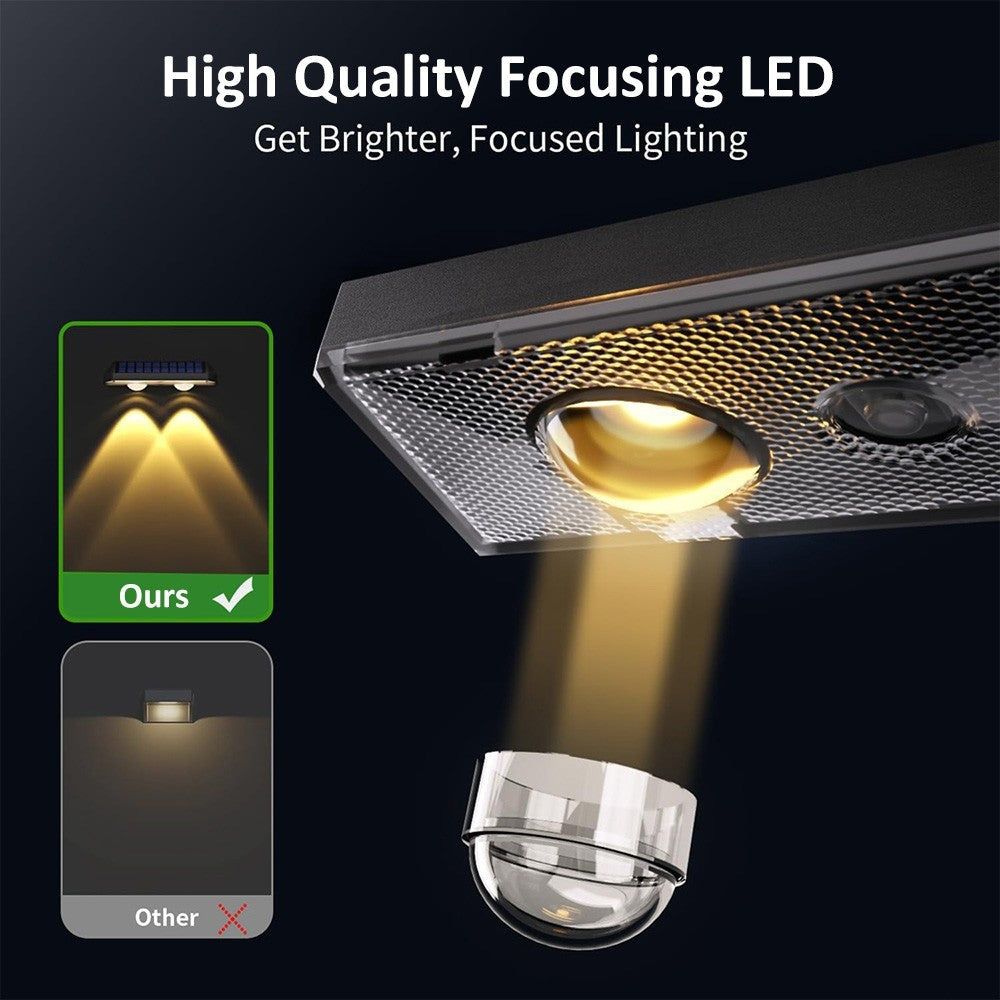 2-Pack Super Bright Solar Powered LED Wall & Fence Lights – Waterproof Outdoor Garden Lamps