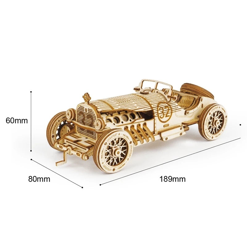 3D Wooden Racing Car Puzzle – DIY Assembly Toy for Kids