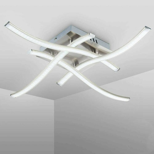 Modern 4-Wave LED Ceiling Light – Dimmable Fixture for Kitchen, Living Room & Bedroom