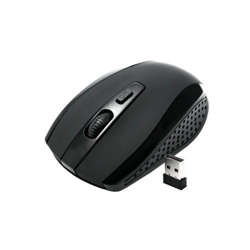 2.4GHz Wireless Optical USB Mouse – Cordless Scroll Mouse for PC & Laptop (Black, UK)