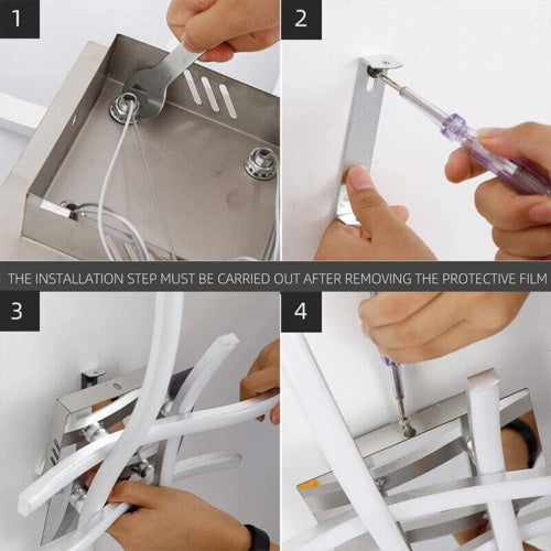 Modern 4-Wave LED Ceiling Light – Dimmable Fixture for Kitchen, Living Room & Bedroom