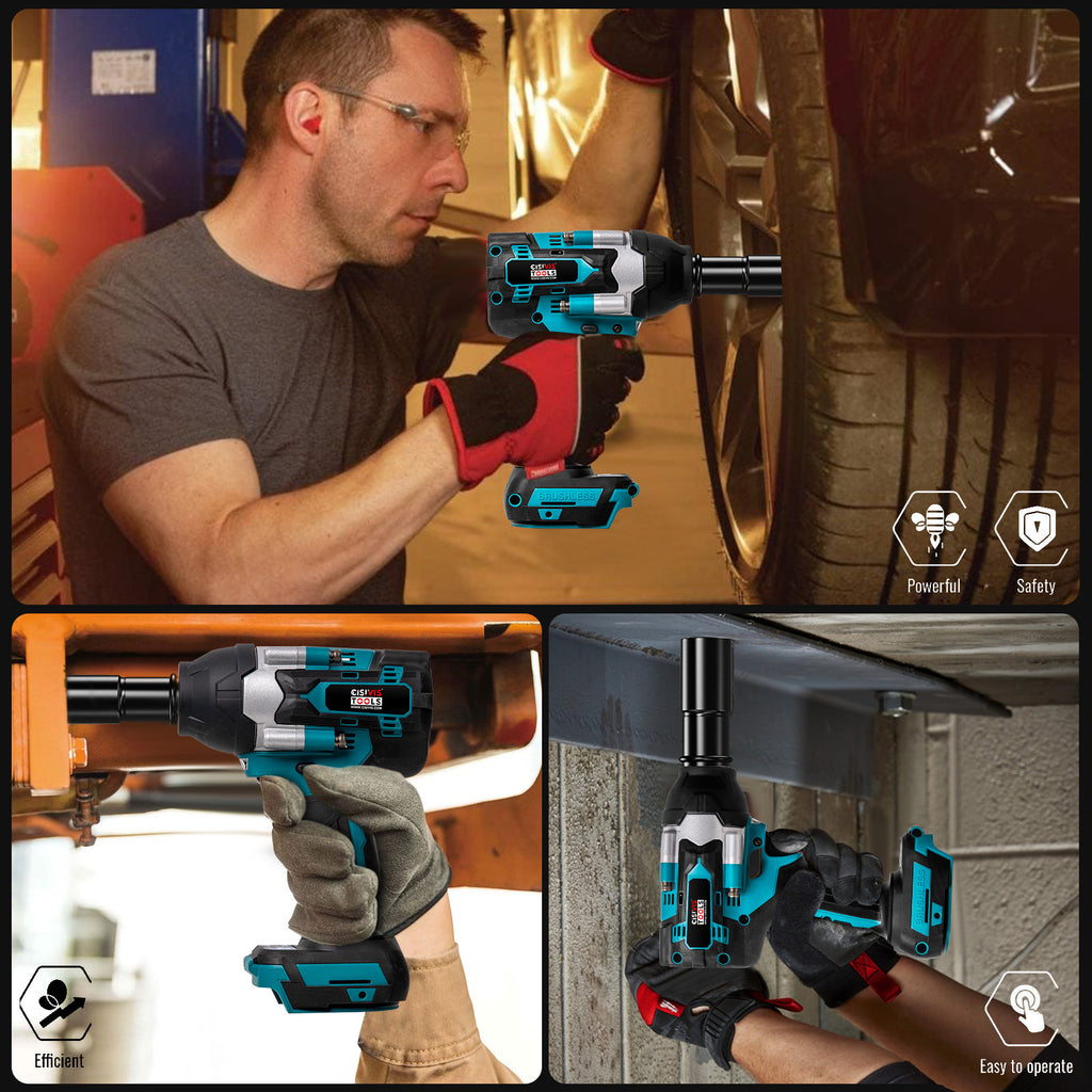 2000Nm 1/2" Cordless Electric Impact Wrench & Drill Driver – Compatible with 18V Battery