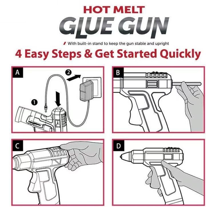 Hot Melt Glue Gun with FREE Glue Sticks – Perfect for Crafts & DIY