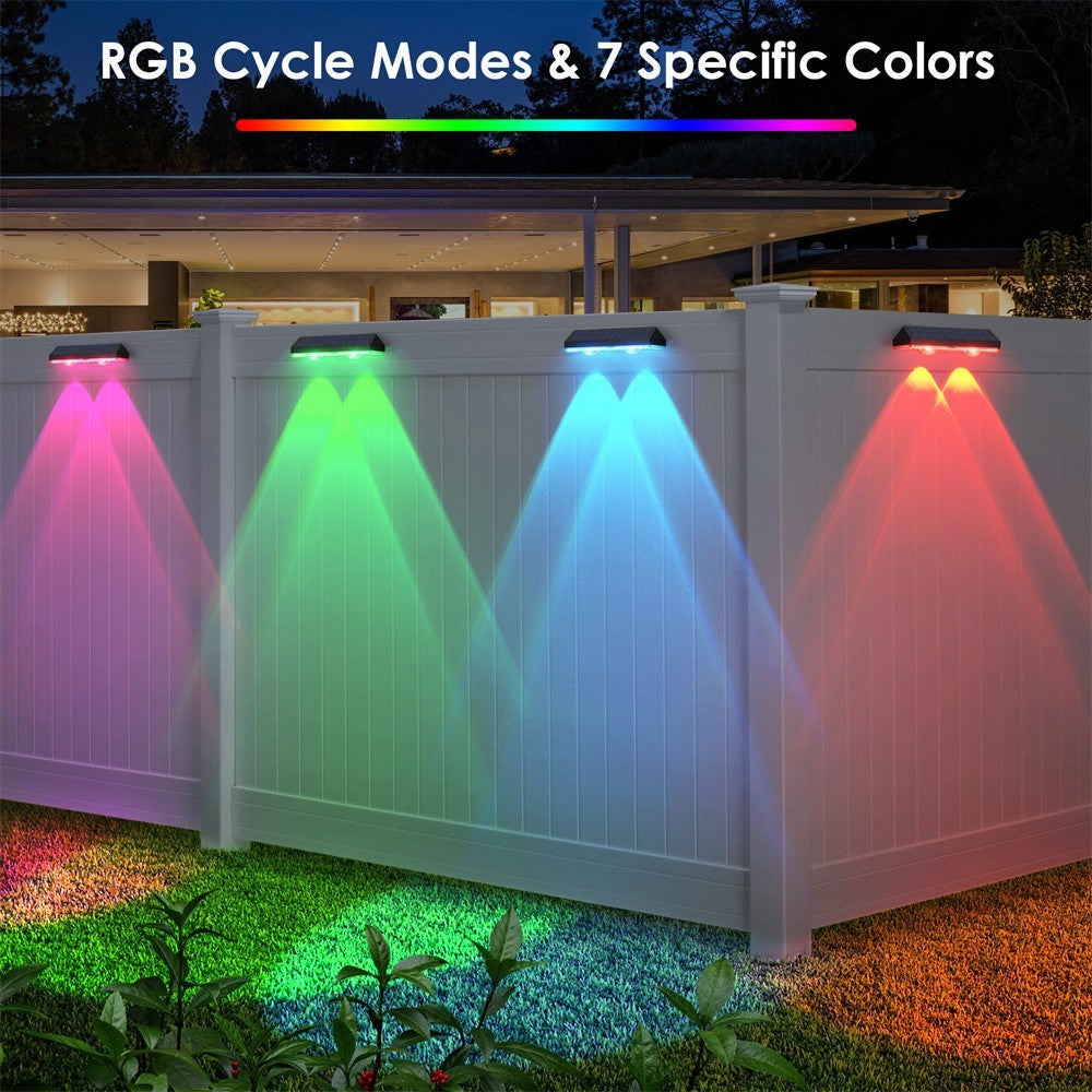 2-Pack Super Bright Solar Powered LED Wall & Fence Lights – Waterproof Outdoor Garden Lamps