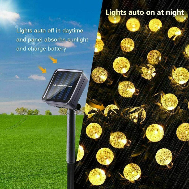 ✨ 12M Solar Retro Bulb String Lights – Perfect for Garden & Outdoor Decor