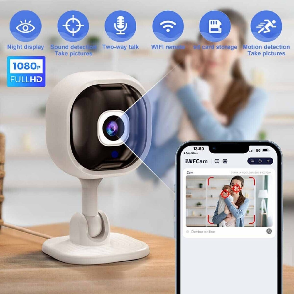 1080P HD Mini WiFi Security Camera – Wireless Indoor IP CCTV with Night Vision