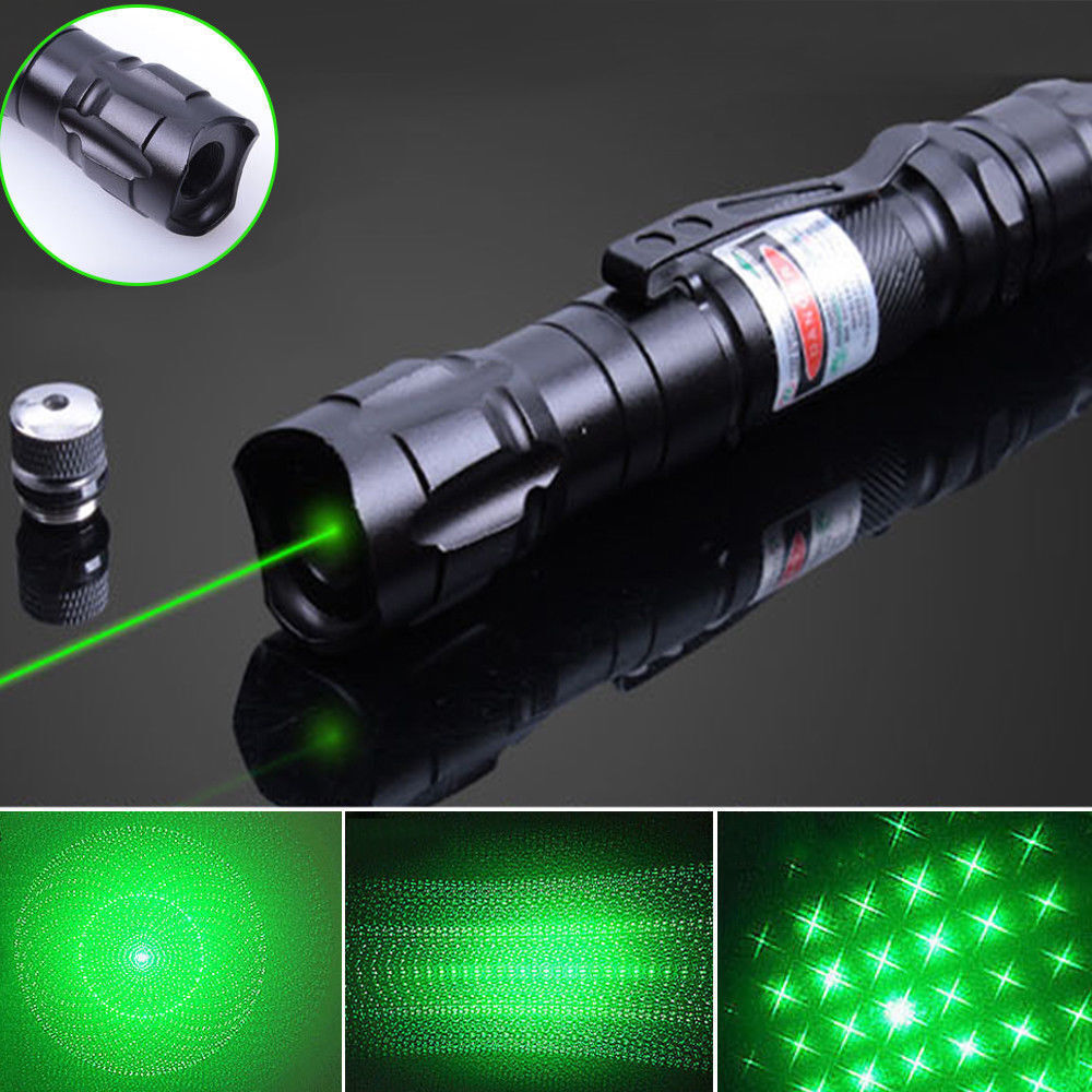 USB Rechargeable Green Laser Pointer Pen with LED Flashlight