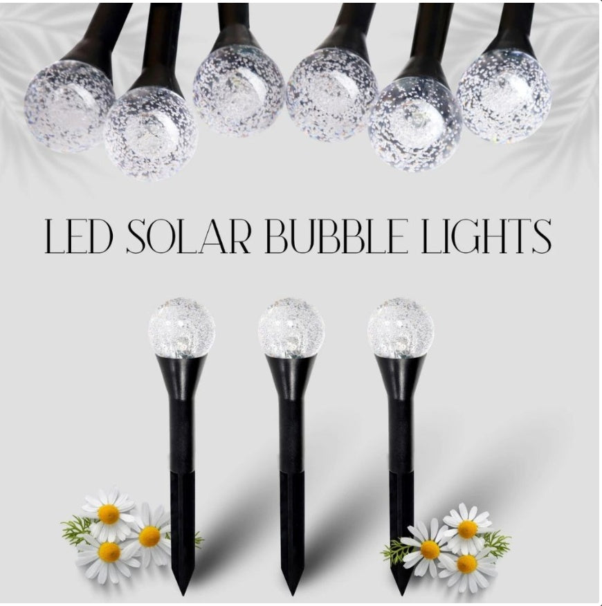 20 Multi-Coloured Solar LED Ball Stake Lights – Outdoor Garden, Pathway & Patio Lighting