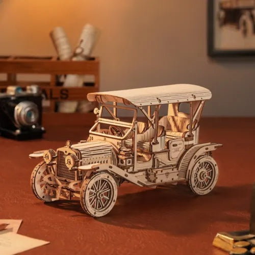 ROKR 3D Wooden Vintage Car Puzzle – DIY Model Building Kit Gift