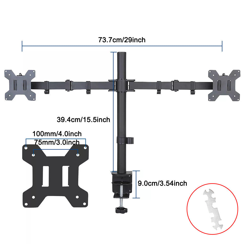 Dual Monitor Arm Desk Mount – Adjustable Stand for LED Screen