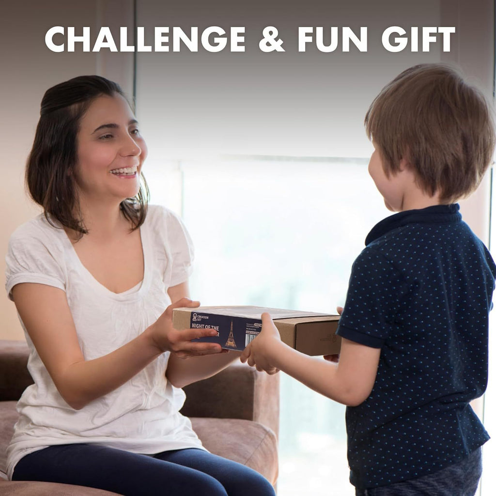 ROBOTIME Rolife Eiffel Tower Wooden Puzzle – 4 Light Shows Gift