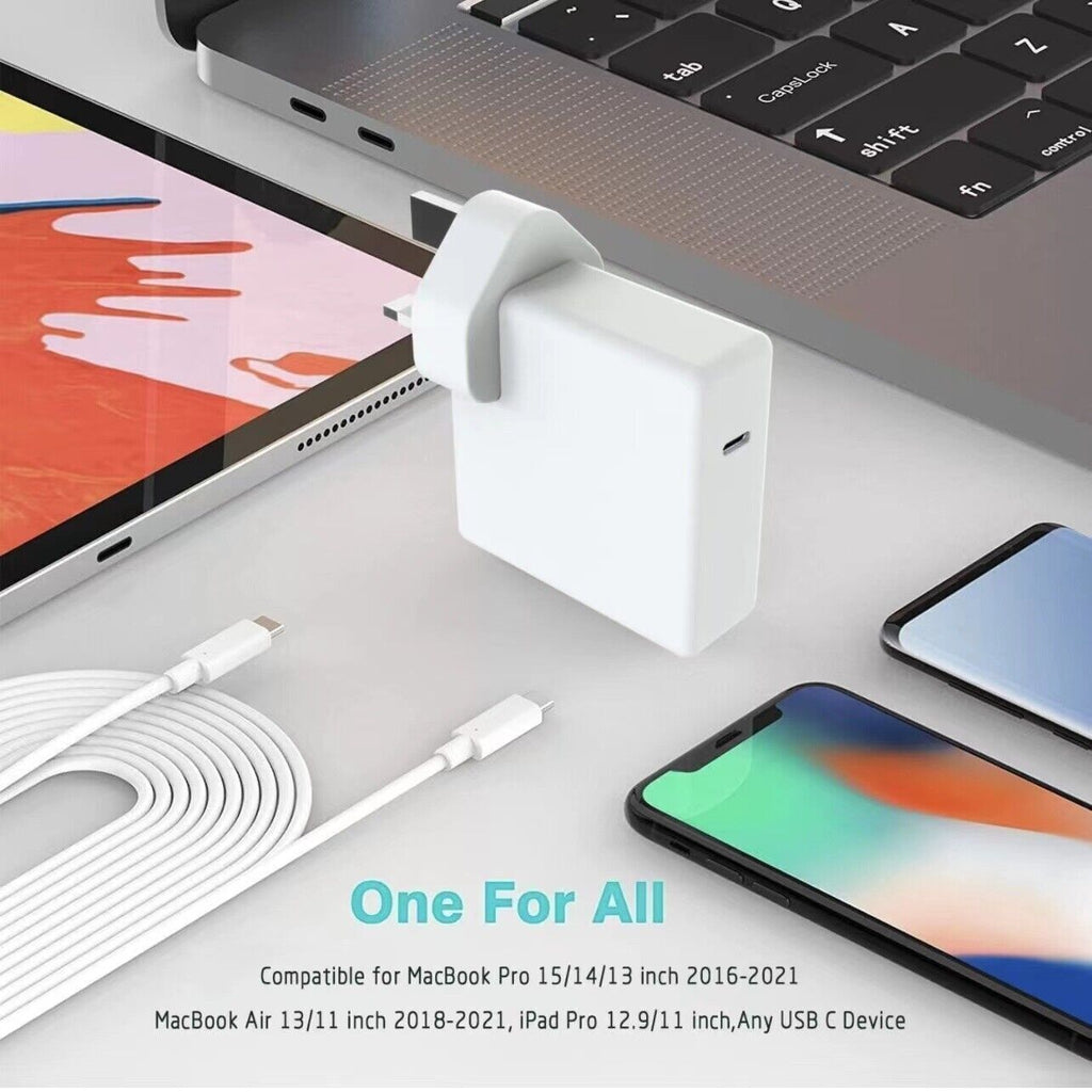 87W USB-C Fast Charger Power Adapter – Compatible with MacBook Pro, UK Plug