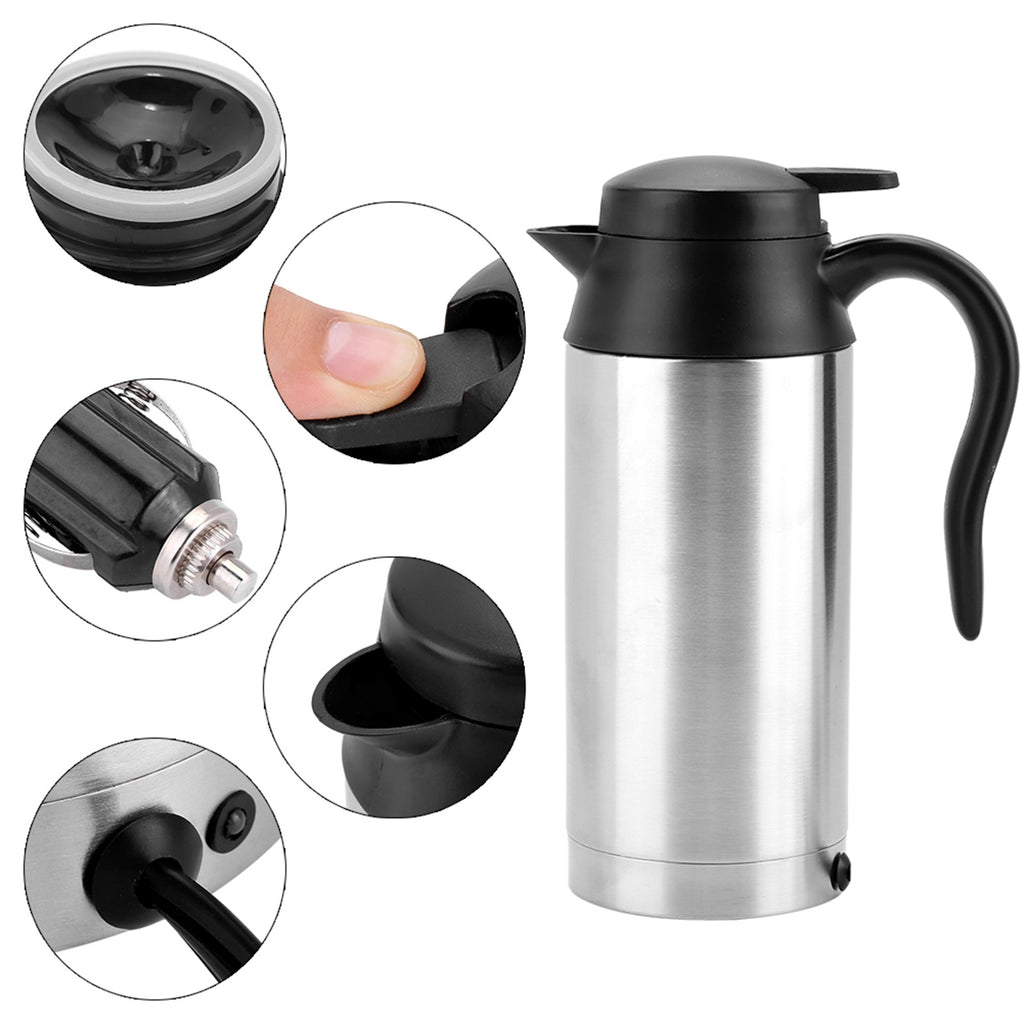 750ml 24V Portable Travel Car Kettle – Electric Water Heater for Tea & Coffee (Truck/Van Use)