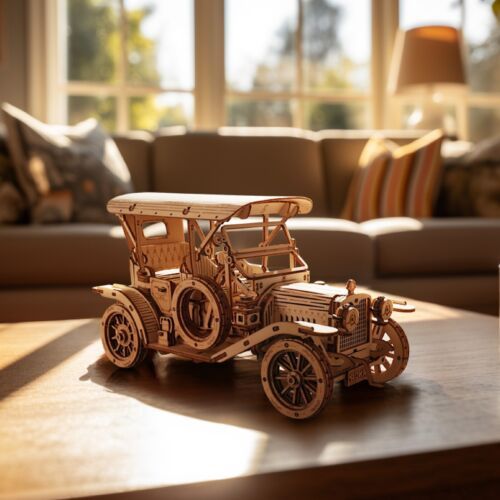 ROKR 3D Wooden Vintage Car Puzzle – DIY Model Building Kit Gift