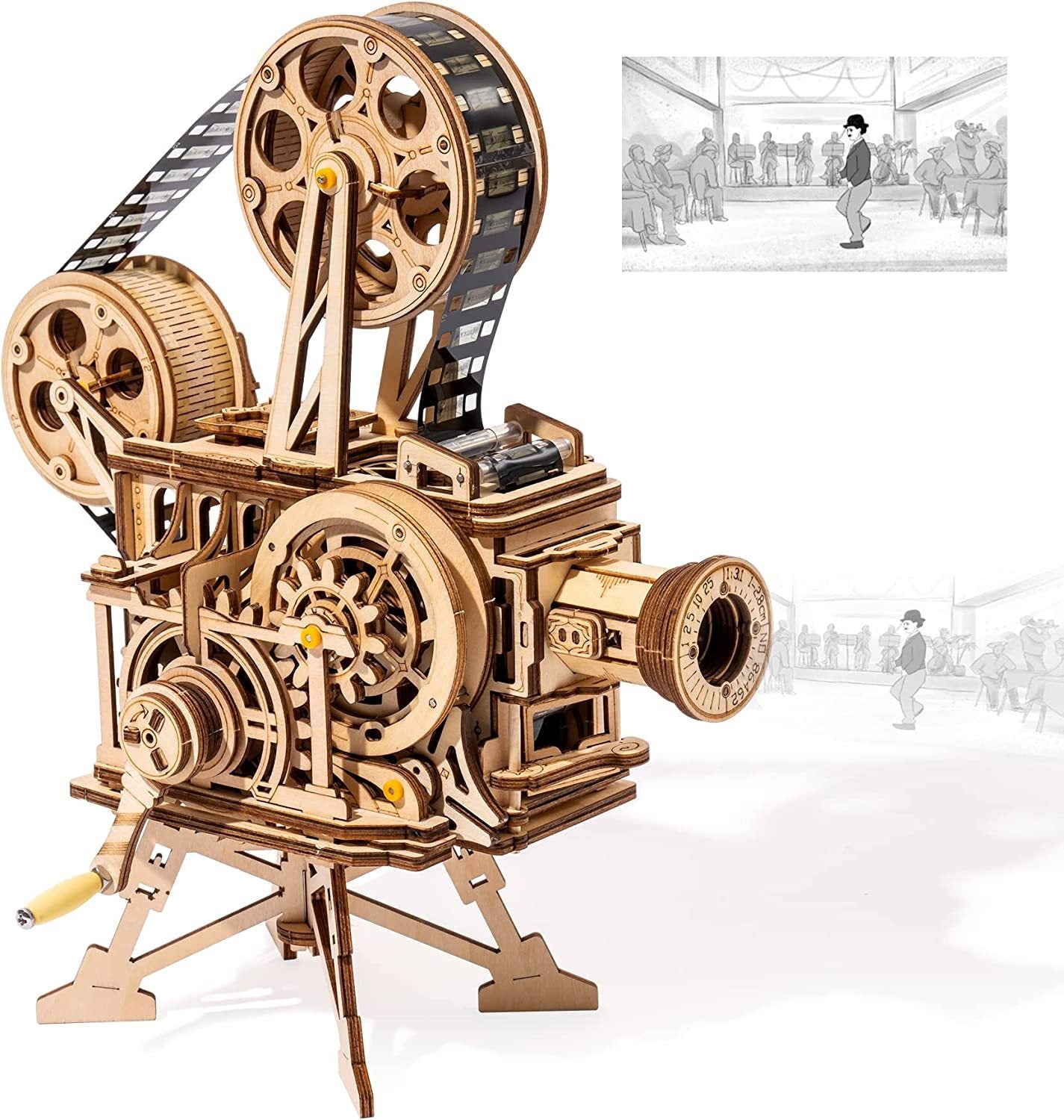 ROKR 3D Wooden Vitascope Puzzle – Mechanical Movie Projector Kit