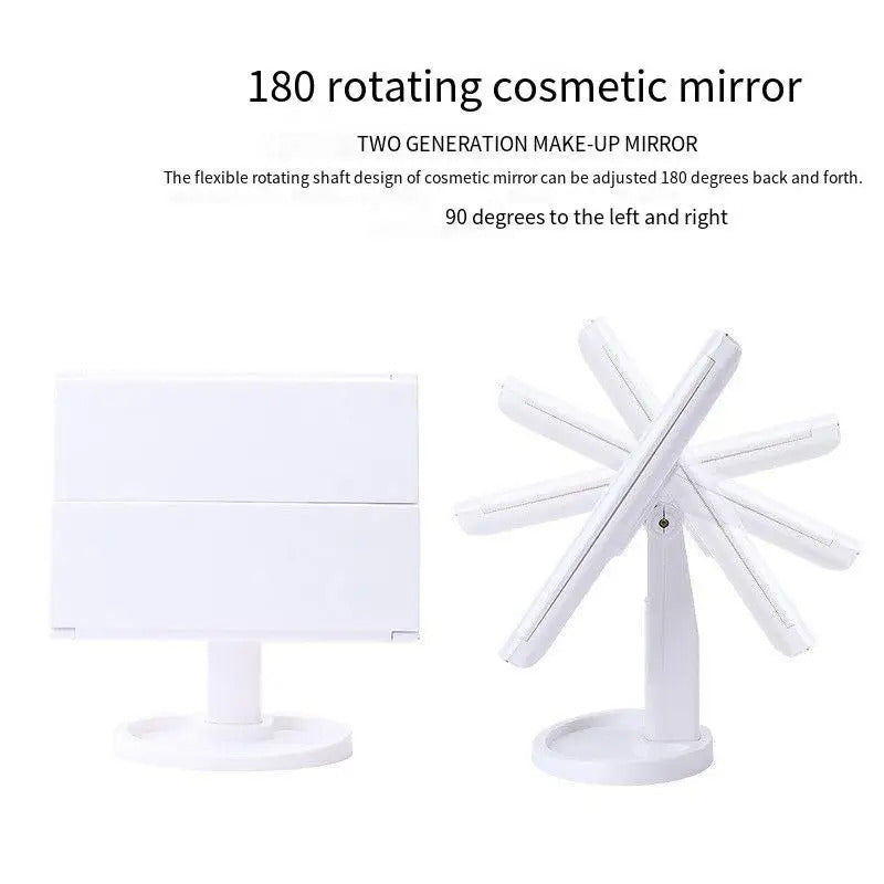 Foldable LED Makeup Mirror with Light – Vanity Desk Stand