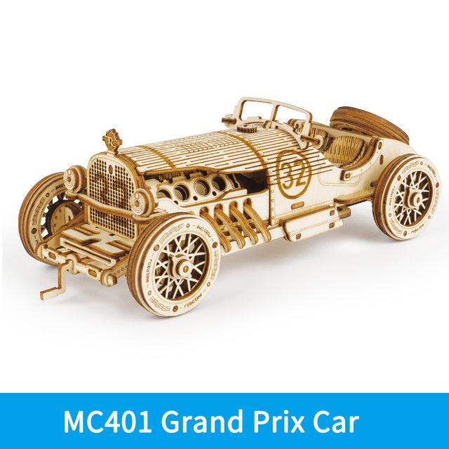3D Wooden Racing Car Puzzle – DIY Assembly Toy for Kids