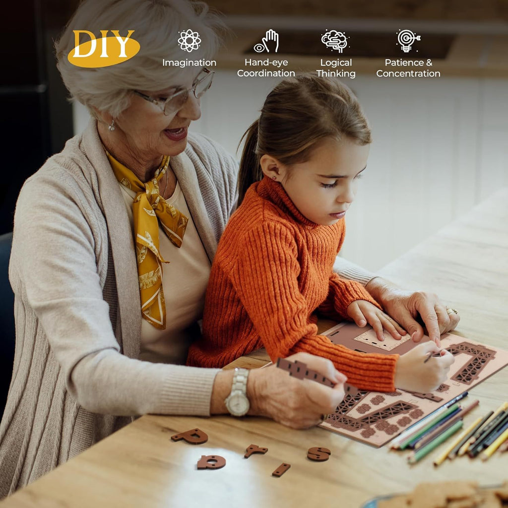 ROBOTIME Rolife Eiffel Tower Wooden Puzzle – 4 Light Shows Gift