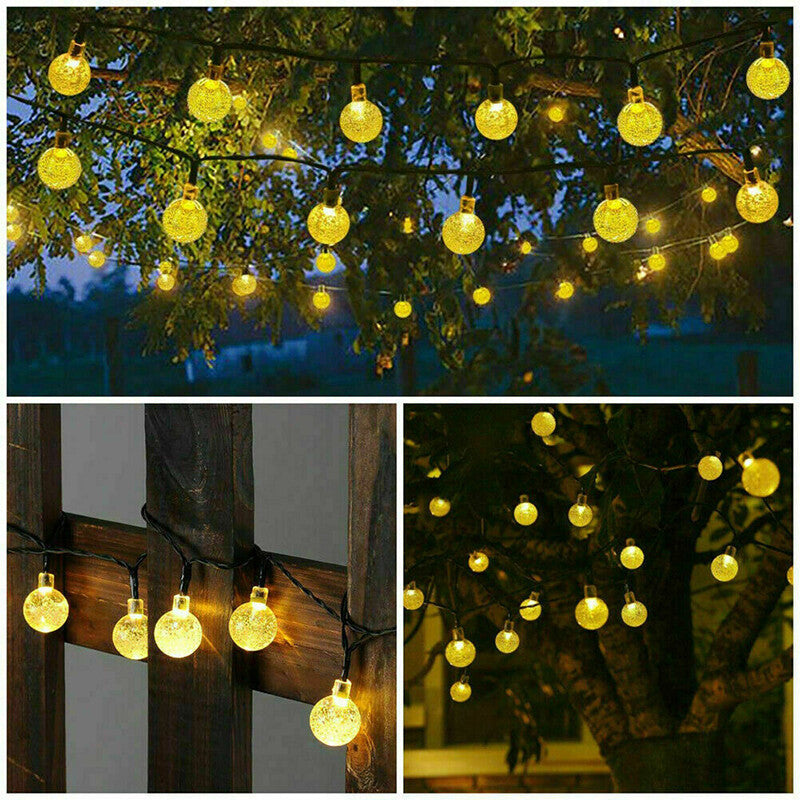 ✨ 12M Solar Retro Bulb String Lights – Perfect for Garden & Outdoor Decor