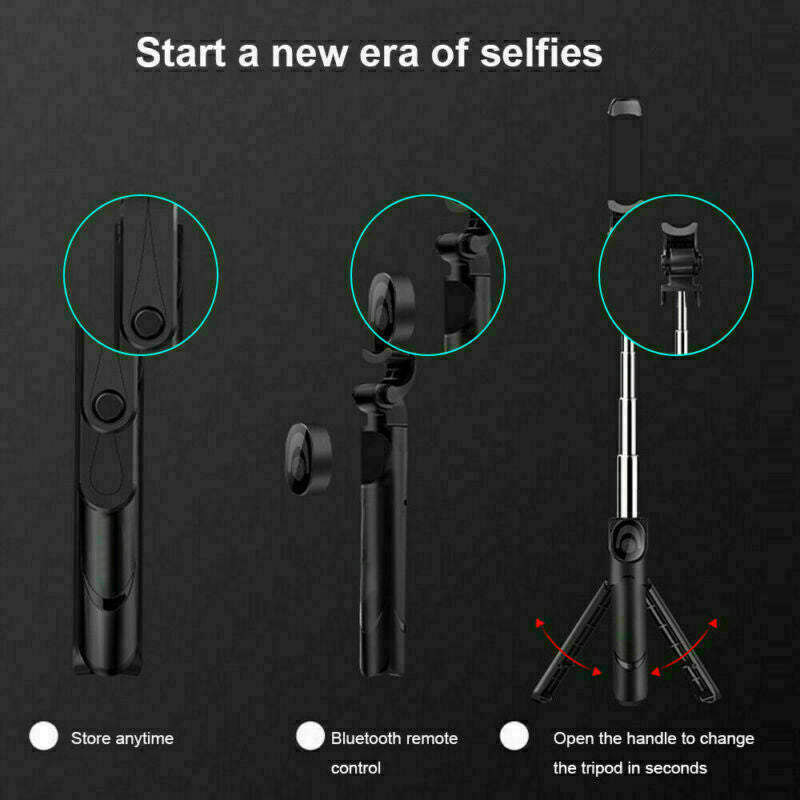 Bluetooth Selfie Stick Tripod – Telescopic Monopod with Remote & Extendable Phone Holder