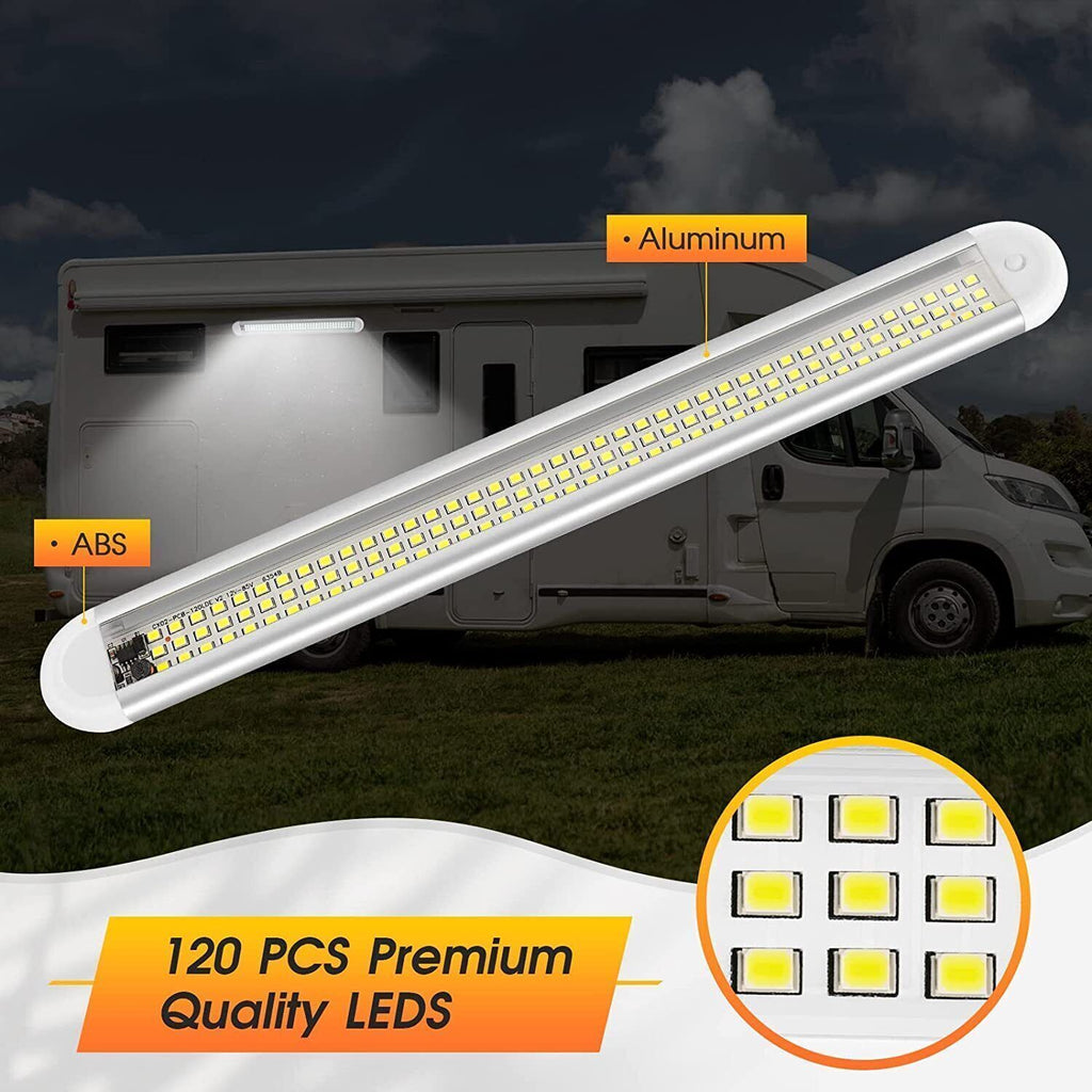 4× 12V LED Interior Light Bars – 120 LEDs Each | For Car, Van, Caravan, Boat, Home or Bus