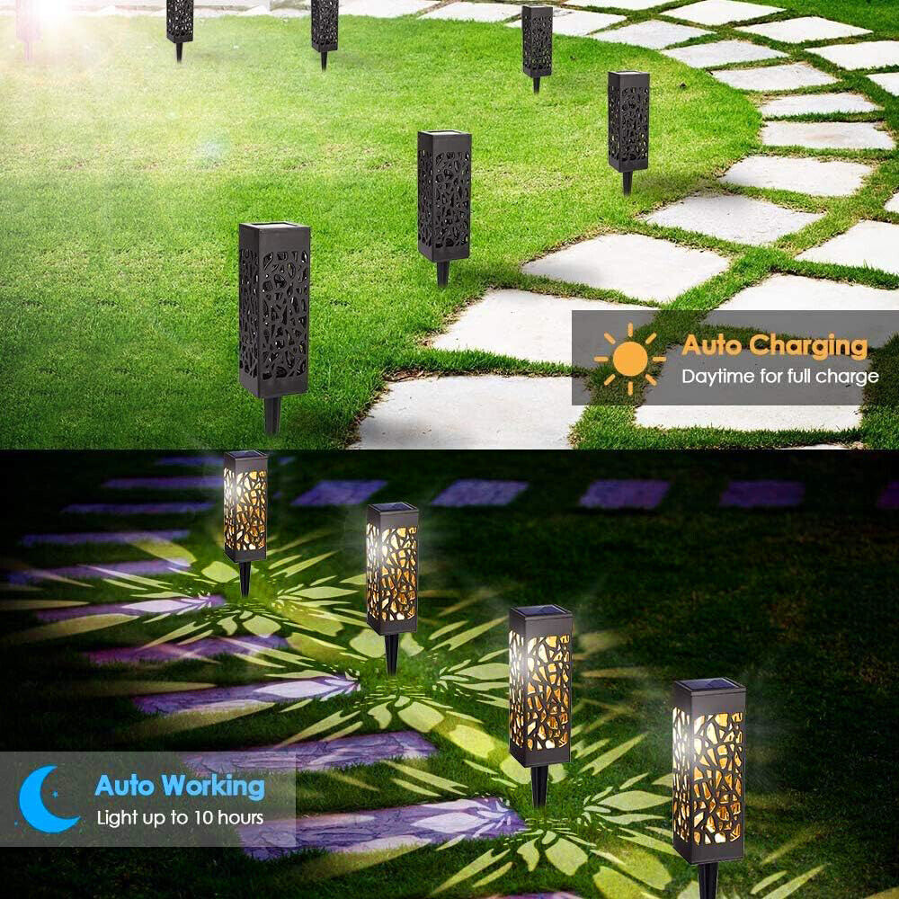 4-Pack Solar Powered LED Garden Stake Lights – Waterproof Outdoor Patio, Yard & Lawn Lamps