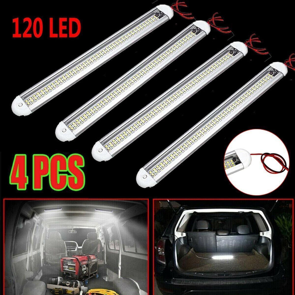 4× 12V LED Interior Light Bars – 120 LEDs Each | For Car, Van, Caravan, Boat, Home or Bus