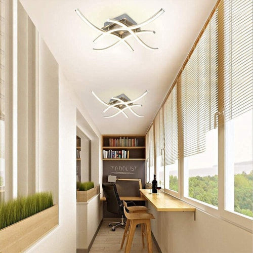 Modern 4-Wave LED Ceiling Light – Dimmable Fixture for Kitchen, Living Room & Bedroom