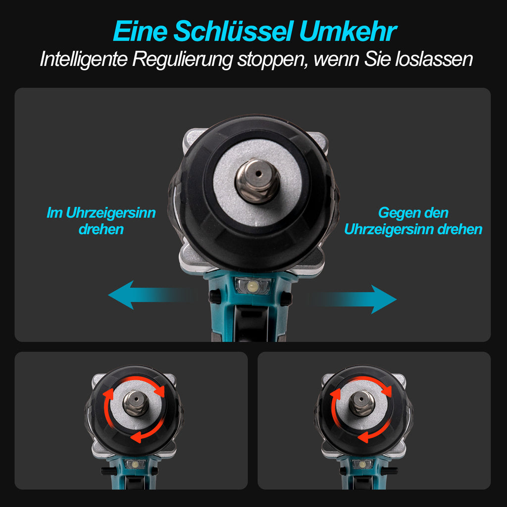 2000Nm 1/2" Cordless Electric Impact Wrench & Drill Driver – Compatible with 18V Battery