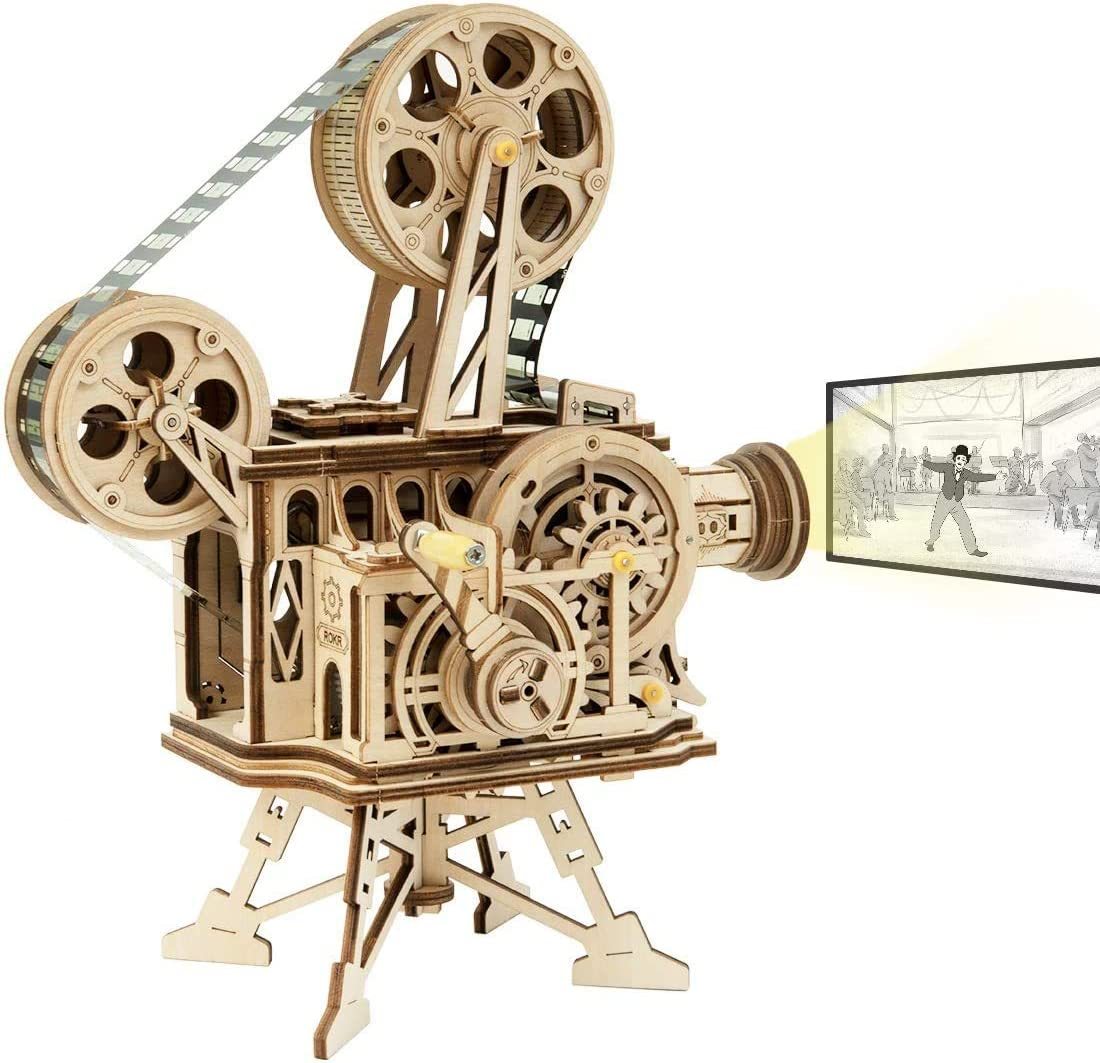ROKR 3D Wooden Vitascope Puzzle – Mechanical Movie Projector Kit