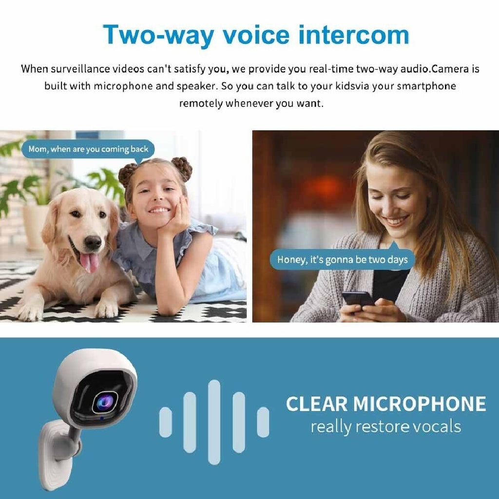 1080P HD Mini WiFi Security Camera – Wireless Indoor IP CCTV with Night Vision