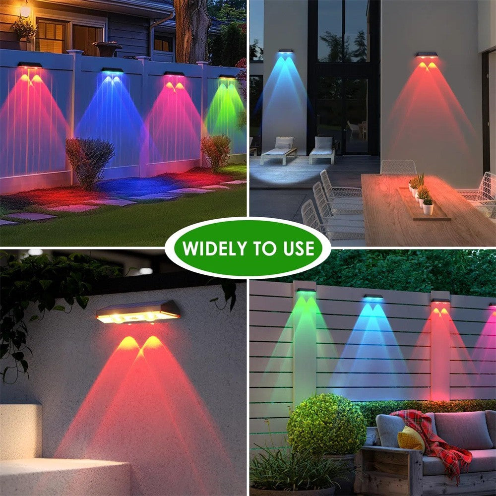 2-Pack Super Bright Solar Powered LED Wall & Fence Lights – Waterproof Outdoor Garden Lamps