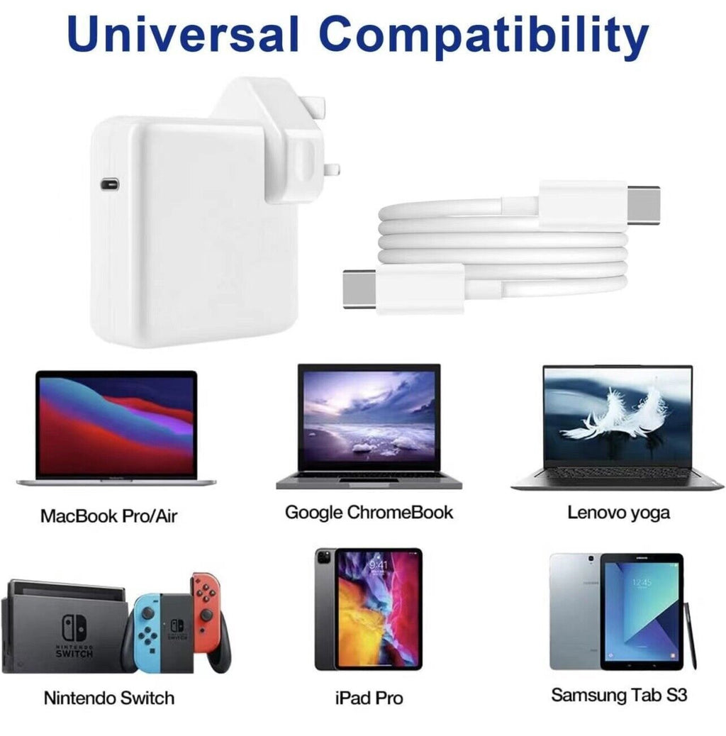 87W USB-C Fast Charger Power Adapter – Compatible with MacBook Pro, UK Plug