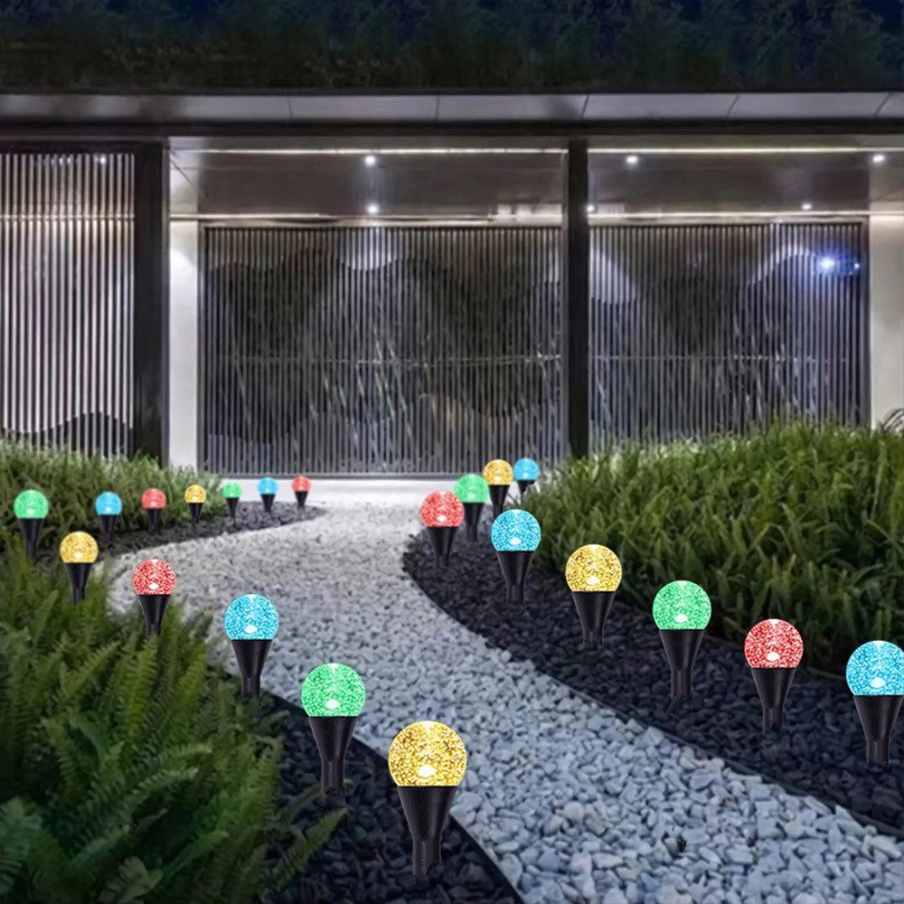 20 Multi-Coloured Solar LED Ball Stake Lights – Outdoor Garden, Pathway & Patio Lighting
